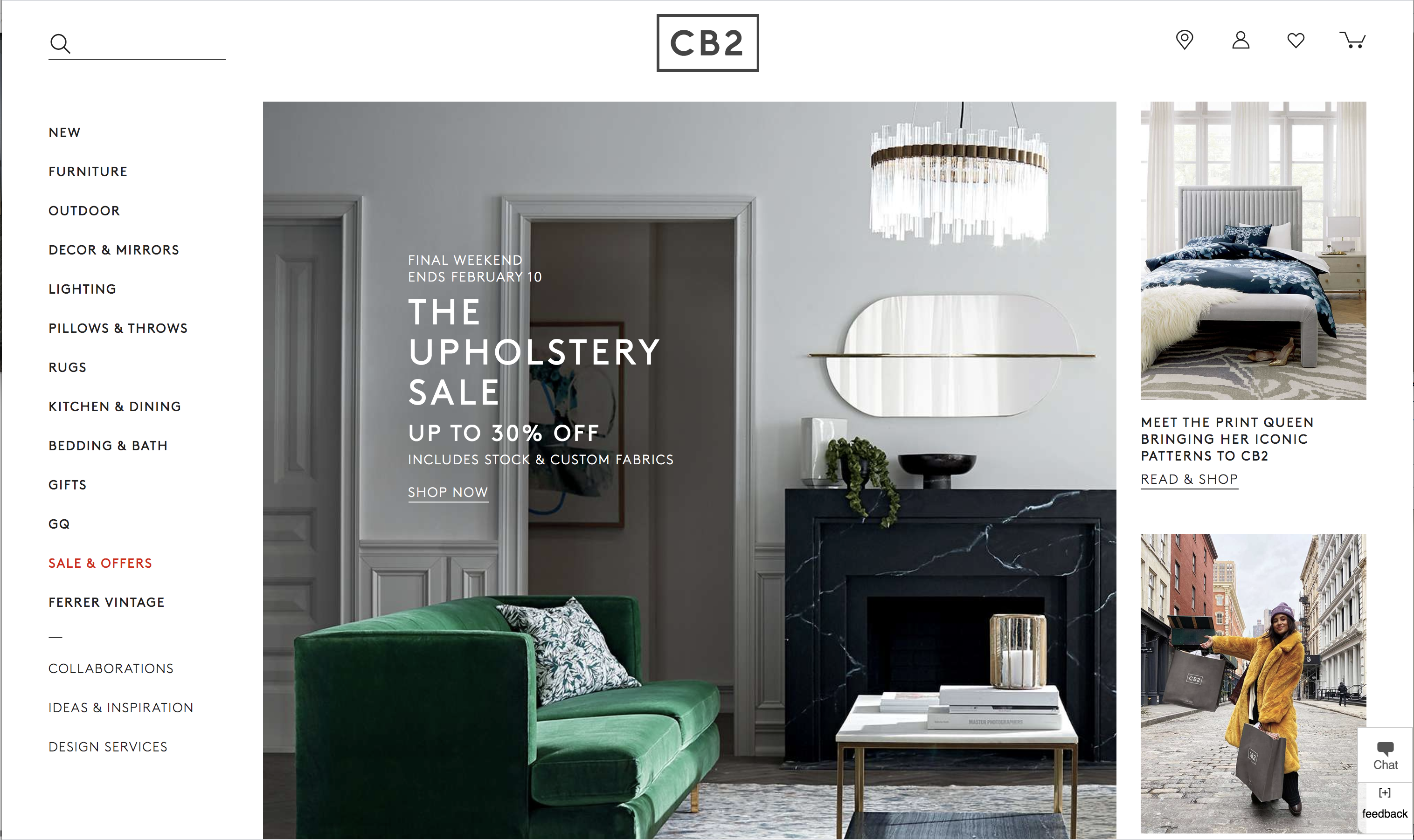 New CB2 Home Page